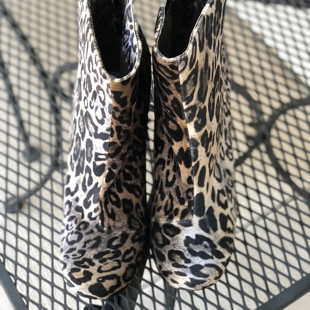 Leopard print booties